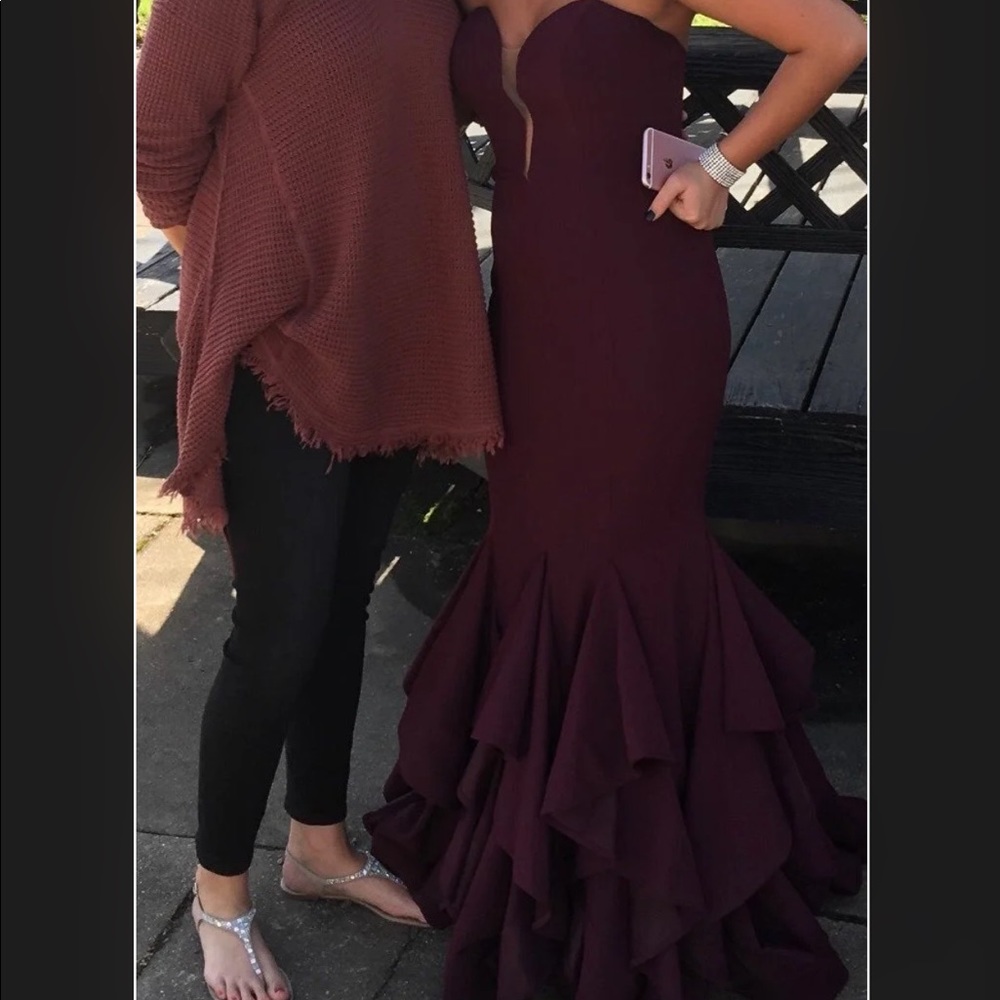 Beautiful maroon Jovani mermaid dress